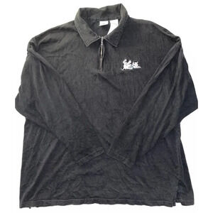 Vintage 101 Dalmatians Sweatshirt Adult 2XL Black Embroidered Disney Zip RARE‎